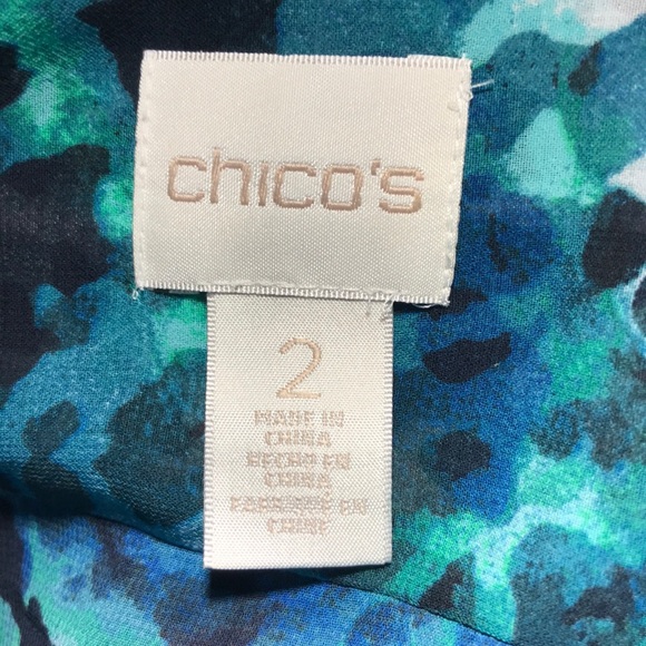 Chico’s Blue Green Top Blouse Shirt Size Large - Picture 6 of 7